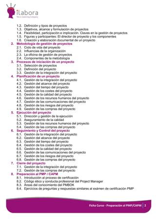 Curso Preparaci N Al Pmp Capm Pdf