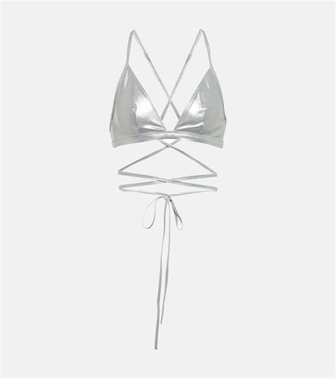 Isabel Marant Solange Metallic Bikini Top Isabel Marant