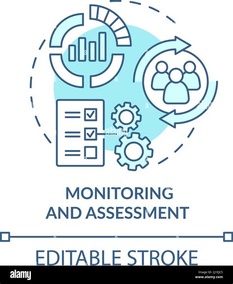 Monitoring And Assessment Turquoise Concept Icon Stock Vector Image