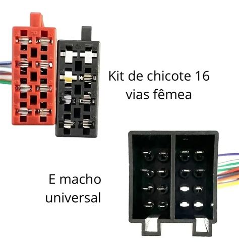 Chicotes 16 Vias Macho Fêmea Som Automotivo Universal Rádio