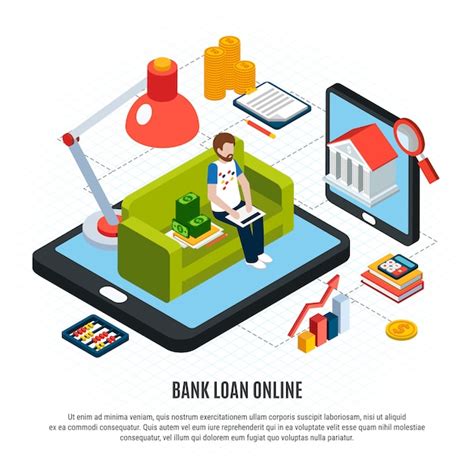 Free Vector Loans Isometric Composition With Editable Text And