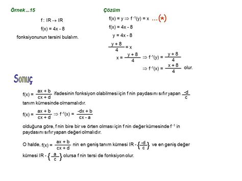 Bir Fonksiyonu Ve Tersini Grafikte G Sterme