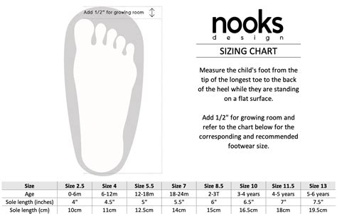 Footwear Sizing Chart