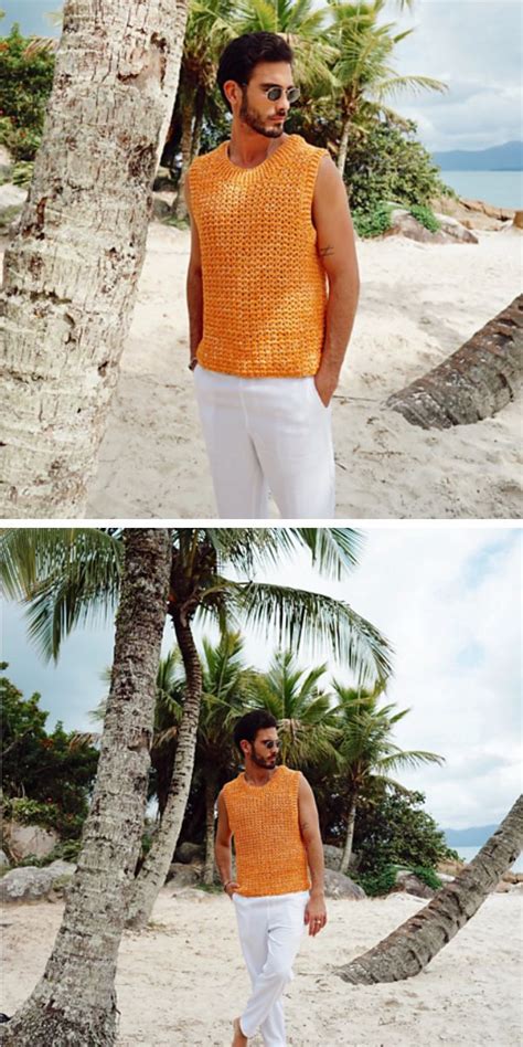 Fashionable Crocheted Mens Clothing Patterns