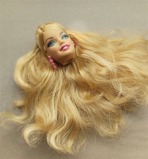 Original Barbie Doll Head Earrings Blonde Hair Full Hair Etsy Barbie Doll Head Original