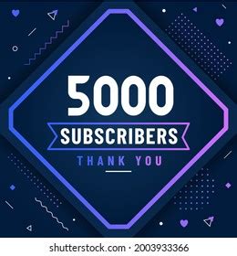 Thank You 5000 Subscribers 5k Subscribers Stock Vector Royalty Free