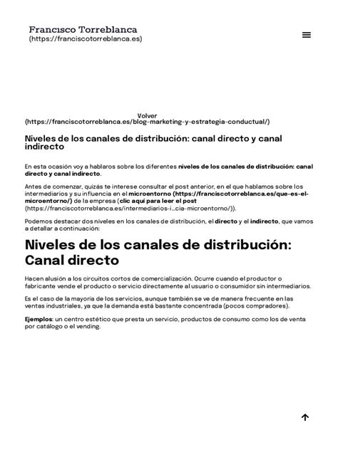 Niveles De Los Canales De Distribución Canal Directo Y Canal Indirecto Pdf