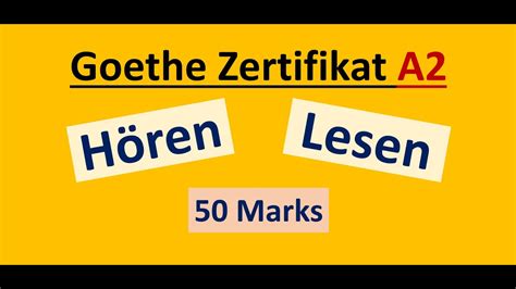 Goethe Zertifikat A H Ren Lesen Modelltest Mit L Sung Am Ende Vid