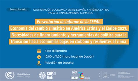 Presentación De Informe De La Cepal Economía Del Cambio Climático En