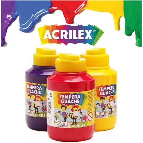 Tempera Tinta Guache 250ml Unidade Acrilex