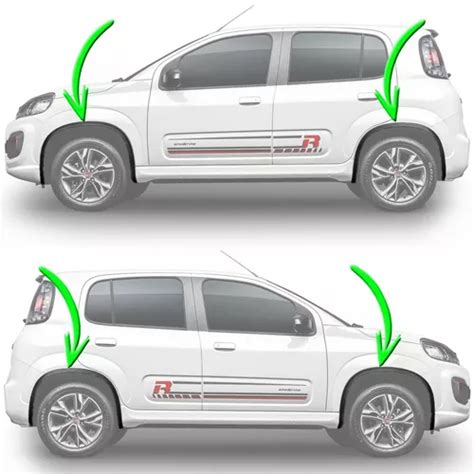 Kit 4x Moldura Paralama Original Fiat Novo Uno Sporting 2018 Frete grátis