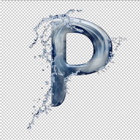 Premium PSD Liquid Letter P Splash Isolated On White Background