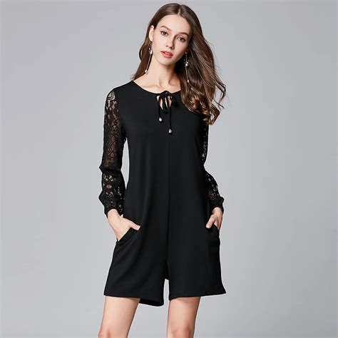 Women Plus Size Black Lace Playsuits Summer Sexy Xl Xxxxxl Office Lady