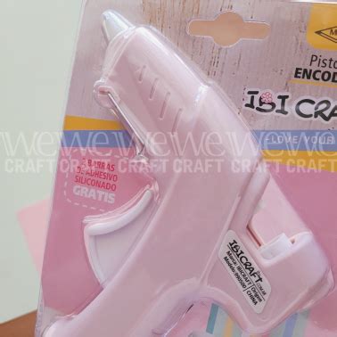 Pistola Encoladora Color Rosa Pastel Ibi Craft Barra Fina