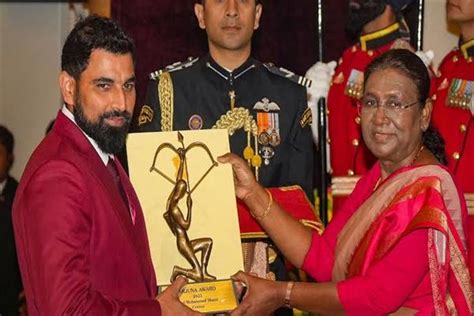 Indian Cricketer Mohammed Shami Receives Arjuna Award