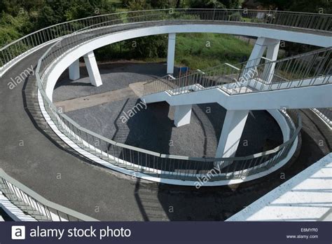 Pedestrian Walkway That Offers Either Stairs Or Ramp To Access