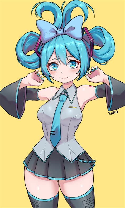 The Big Imageboard Tbib 1girl Aqua Eyes Aqua Hair Aqua Nails Artist