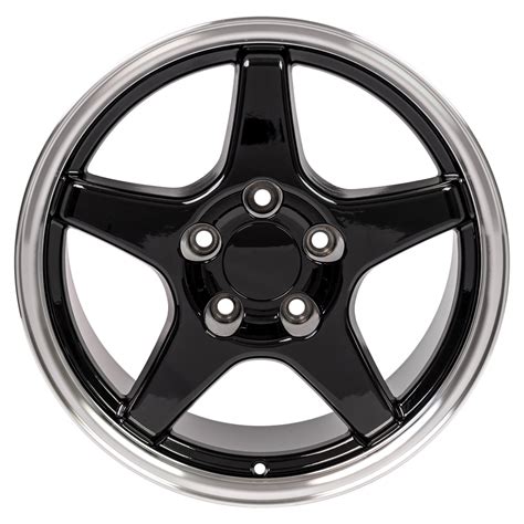 17 Rim Fits Corvette Camaro ZR1 Wheel CV01 Black Machined Lip 17x9 5