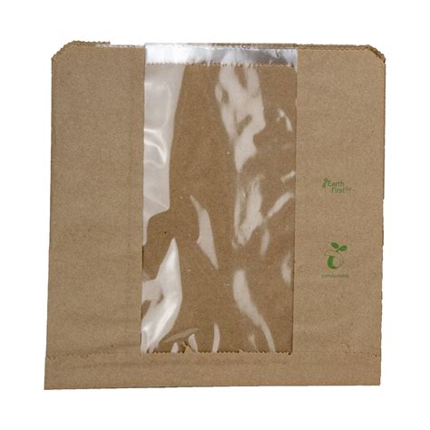 Buy 8 Compostable Sandwich Bag With Window Takeaway Packaging