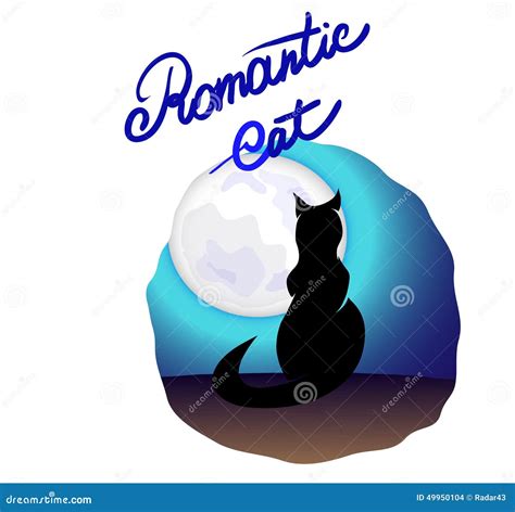 Romantic Cat Stock Illustration Illustration Of Black 49950104