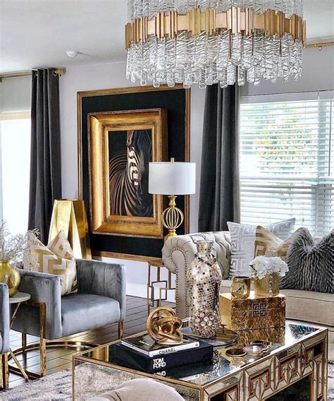 10+ White And Gold Living Room Ideas