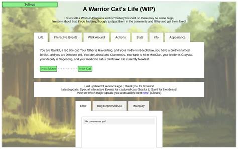 A Warrior Cats Life ― Perchance Generator