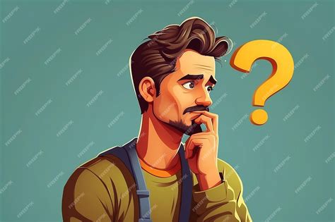 Premium Photo Man Is Thinking Question Mark Vector Illustration In Cartoon Style