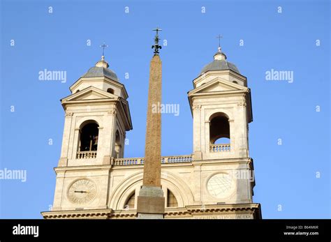 The Church Of Trinita Dei Monti At The Top Of The Spanish Steps With