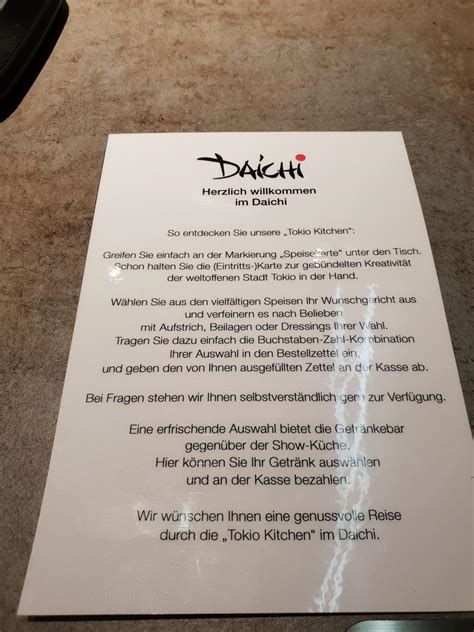 Speisekarte Von Daichi Restaurant Dortmund