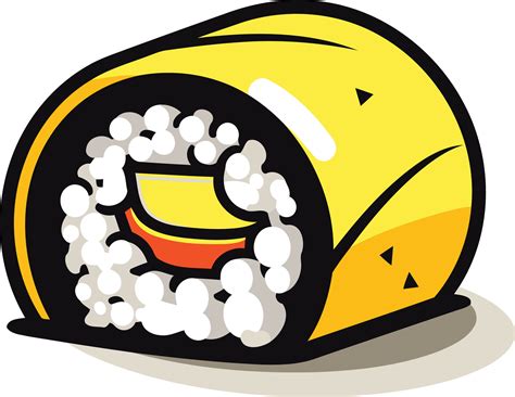 Cartoon Yellow and White Sushi Roll 49252664 Vector Art at Vecteezy