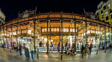 Night View of the Historic San Miguel Market in Madrid, Spain Editorial ...