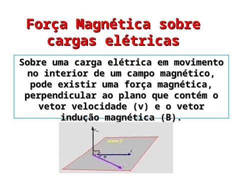 Ppt For A Magn Tica Sobre Cargas El Tricas Sobre Uma Carga El Trica