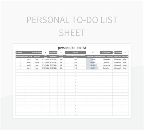 Free Personal To Do List Templates For Google Sheets And Microsoft