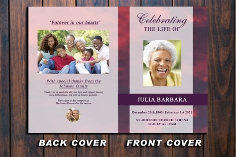 Celebration Of Life Brochure 8 Page Orange Sky Funeral Etsy