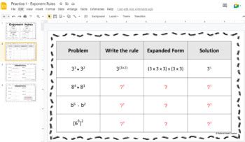 Multiply And Divide Exponents And Power Of A Power Digital Practice