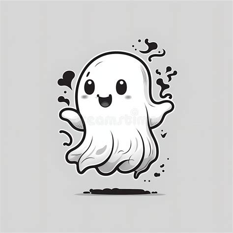 A Cute Happy Ghost Generated By Ai Stock Illustration Illustration Of