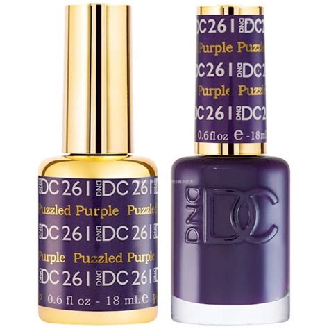 Dnd Dc Duo Gel And Nail Polish Set Puzzled Purple 261 2 X 15ml Nail Polish Direct