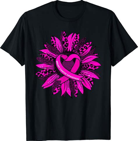 Breast Cancer Pink Ribbon Sunflower Breast Cancer Awareness T Shirt