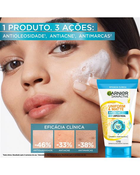 Gel Limpeza Facial Em Uniform Matte G Garnier Em