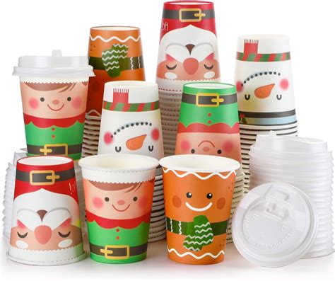 Amazon Sliner Pack Christmas Paper Coffee Cups With Lids Oz