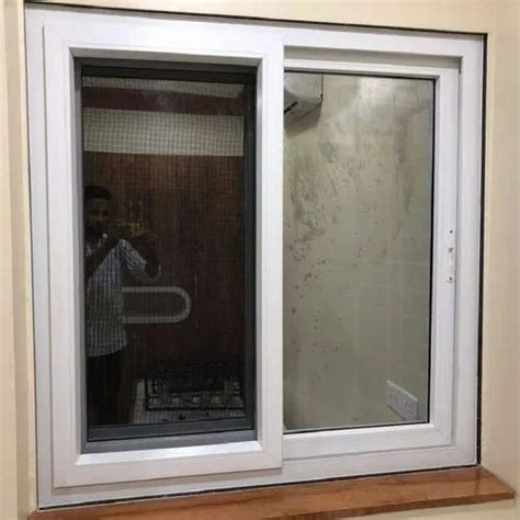 White Modern Two Track Upvc Sliding Window Glass Thickness Mm At Rs