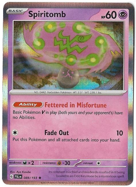 Spiritomb 89 Prices Pokemon Paldea Evolved Pokemon Cards