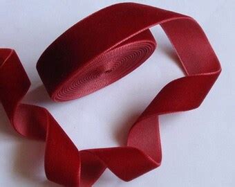 French Velvet Ribbon Scarlet Red By The Yard Inch Etsy