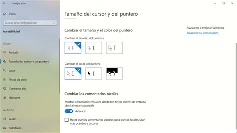 Cómo cambiar el tamaño del puntero y del cursor en Windows 10