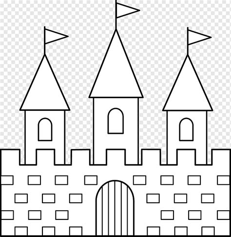 Architecture Black And White Outline Clipart Medieval Castle Clip Art Library