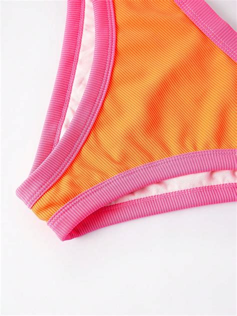 Bikinx Ba Ador Bikini Unido En Contraste De Un Hombro Moda De Mujer