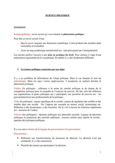 Science Politique Tout Le S Science Politique Introduction Science