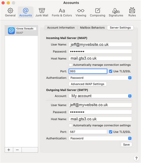 Email Settings For Green Tornado Clients