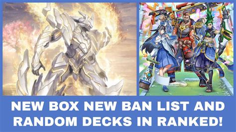 December 1st New Box Leaks Banlist Random Decks YouTube