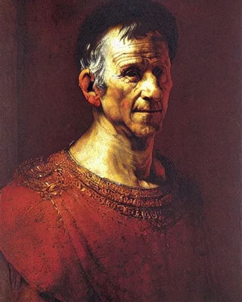 A Portrait Of Julius Caesar Painting By Rembrandt Stable Diffusion